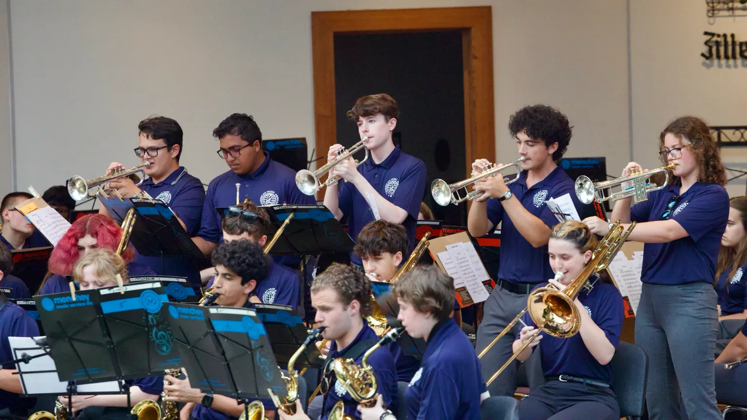 Young musicians performing during the American Music Abroad Bronze Tour.