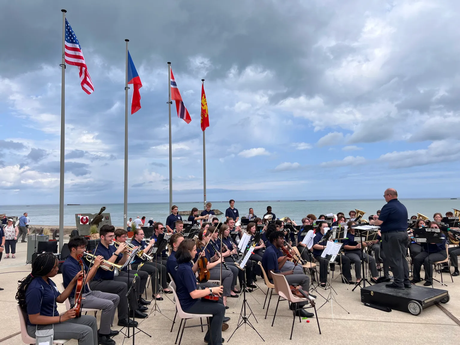 American Music Abroad ensemble performing in Normandy