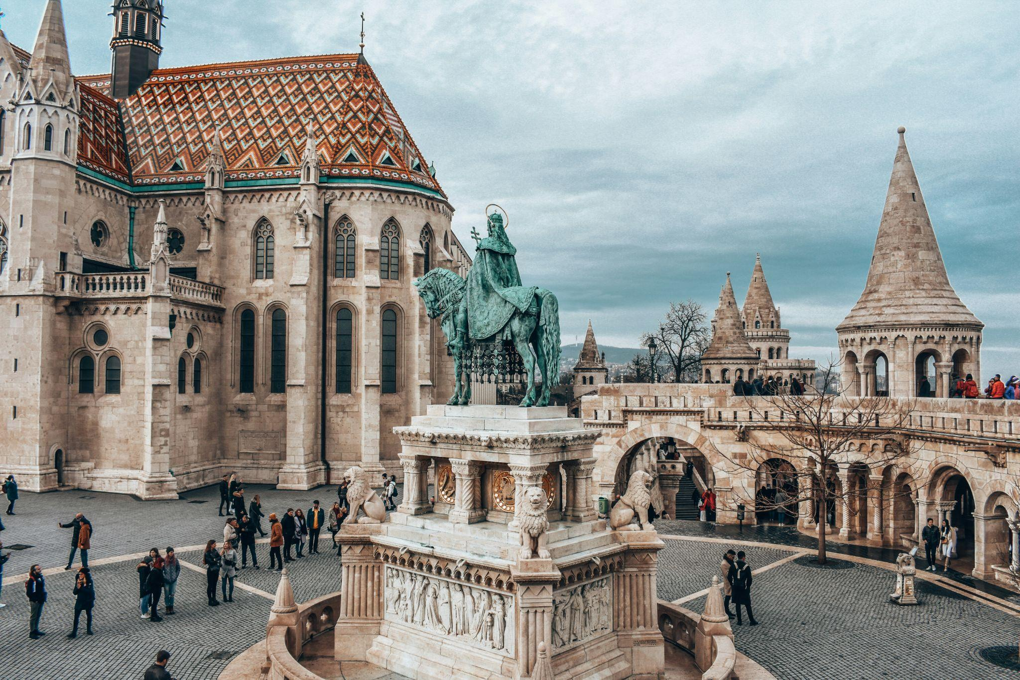 View of Fisherman’s Bastion and Matthias Church in Budapest, Hungary.