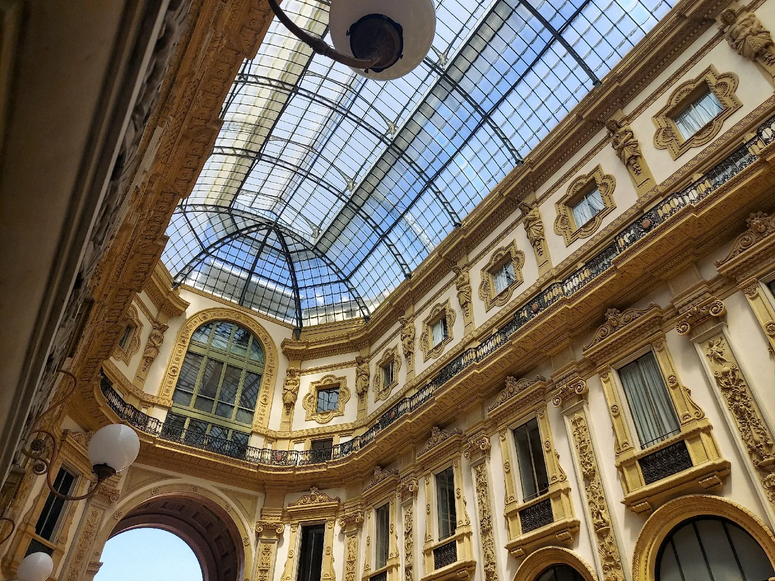 Interior of Galleria Vittorio Emanuele II in Milan