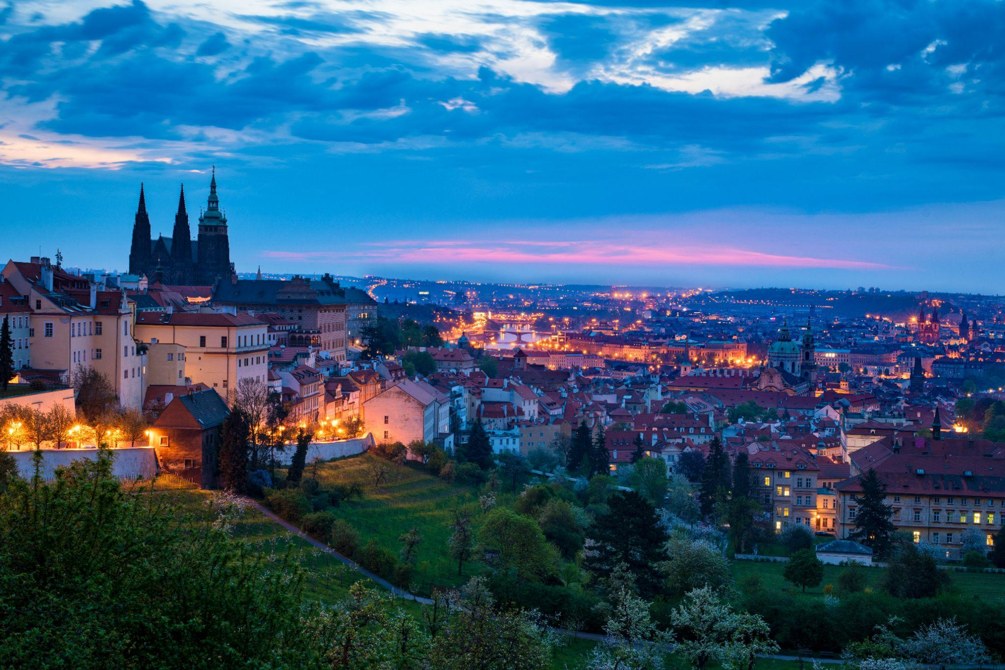 Scenic view of Prague’s skyline.