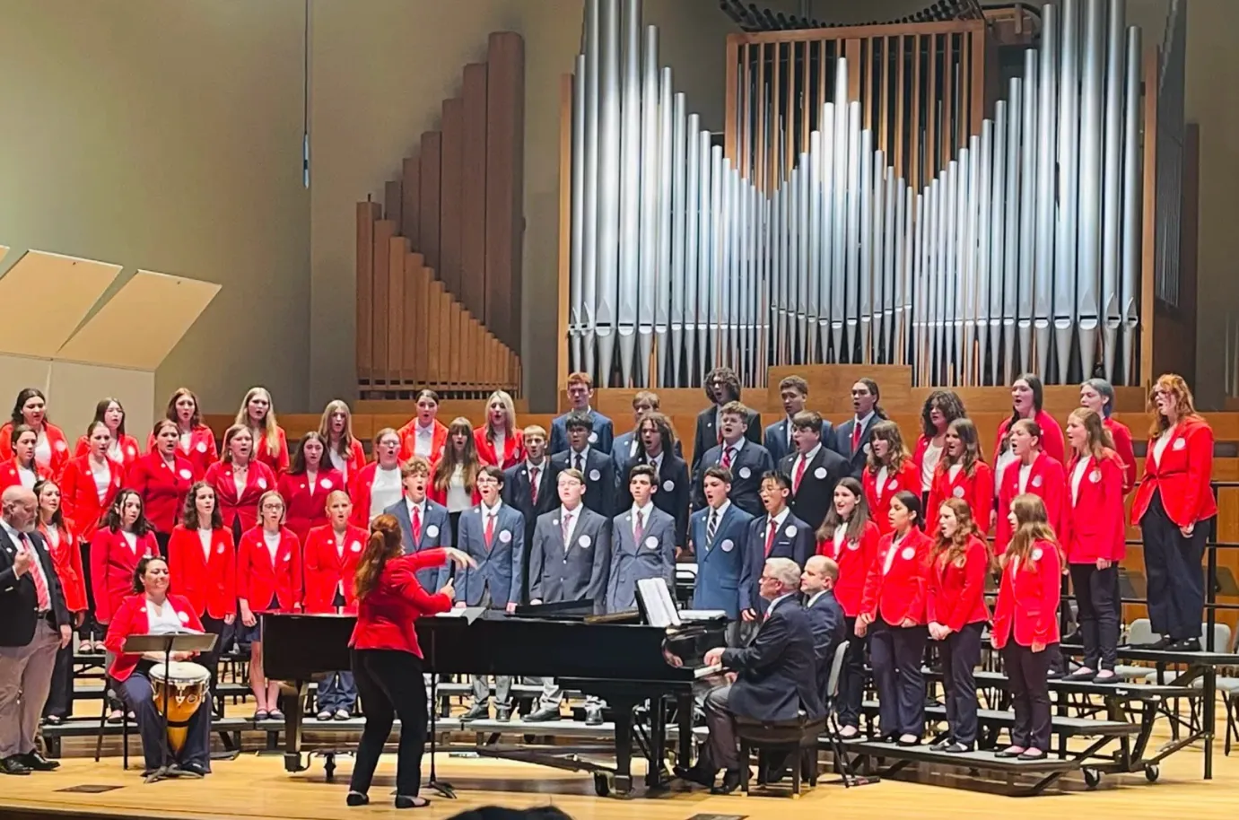 A student ensemble performing during the Empire Tour.