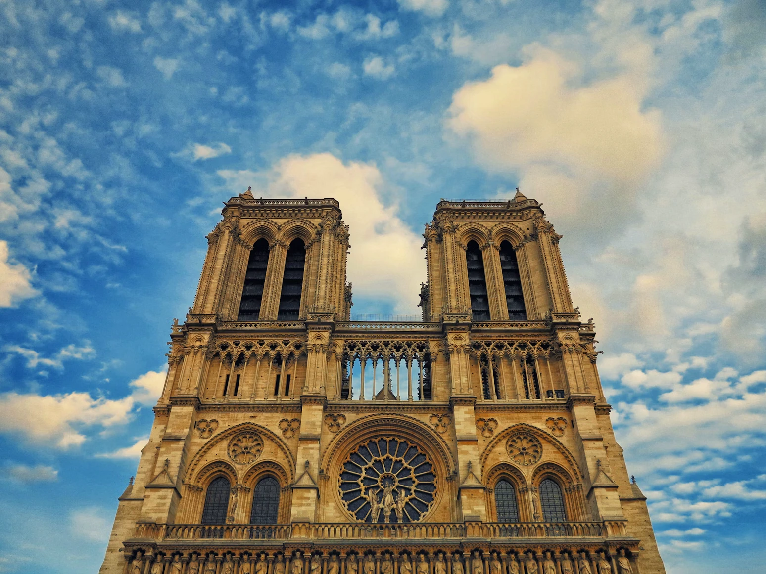 Notre Dame Cathedral in Paris, France.