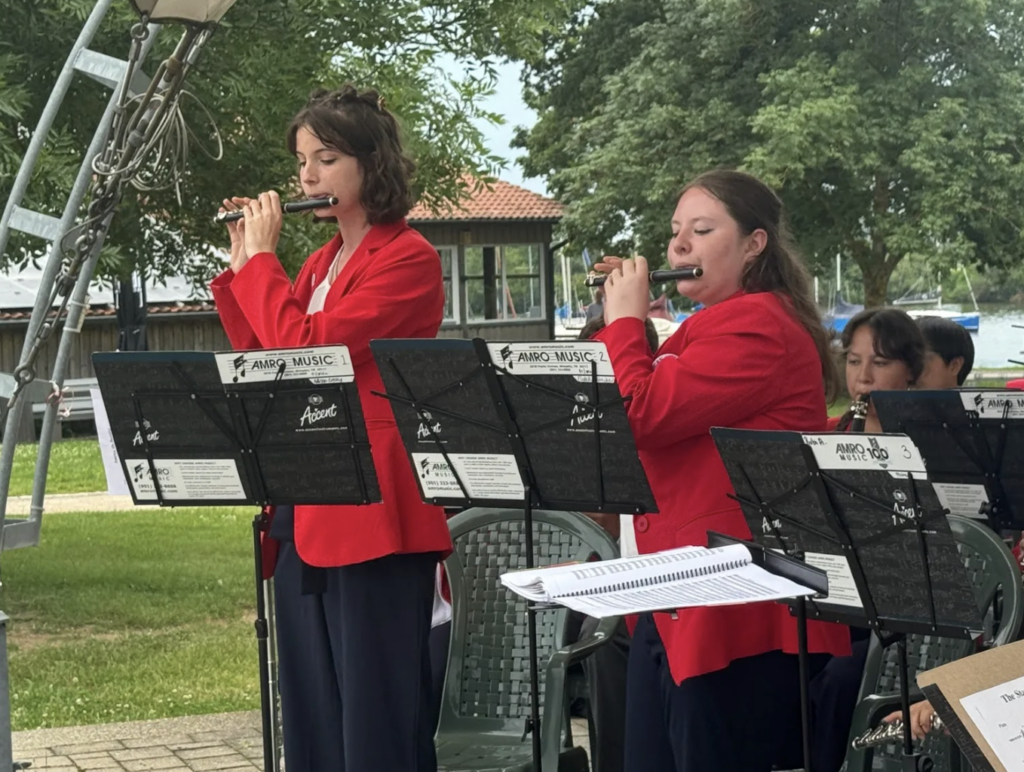 Young student musicians performing together during an international Stars & Stripes Tour concert in Europe.