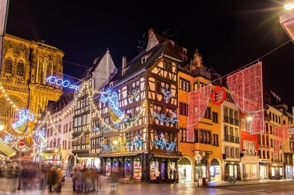 During Christmas in Colmar, centuries-old half-timbered houses and glowing holiday markets come together to create a breathtaking storybook winter wonderland in the heart of Alsace.